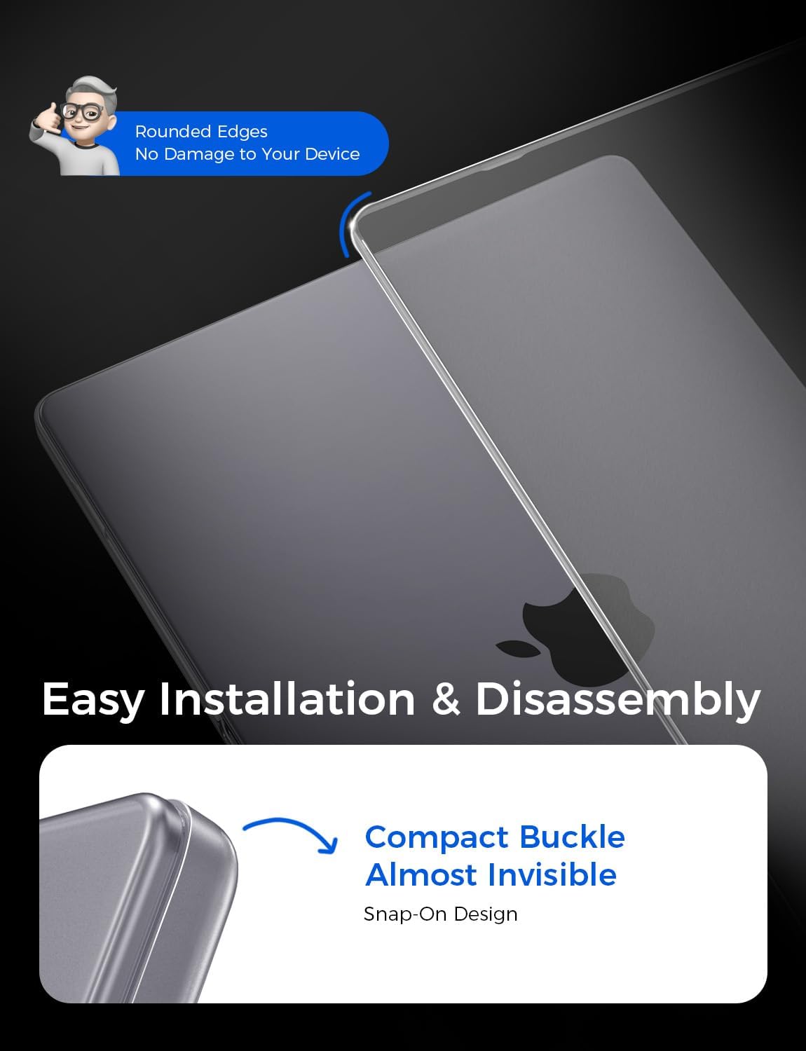Matte Clear Hard Shell Protective Case for MacBook Pro 16 Inch Laptop Size NEW