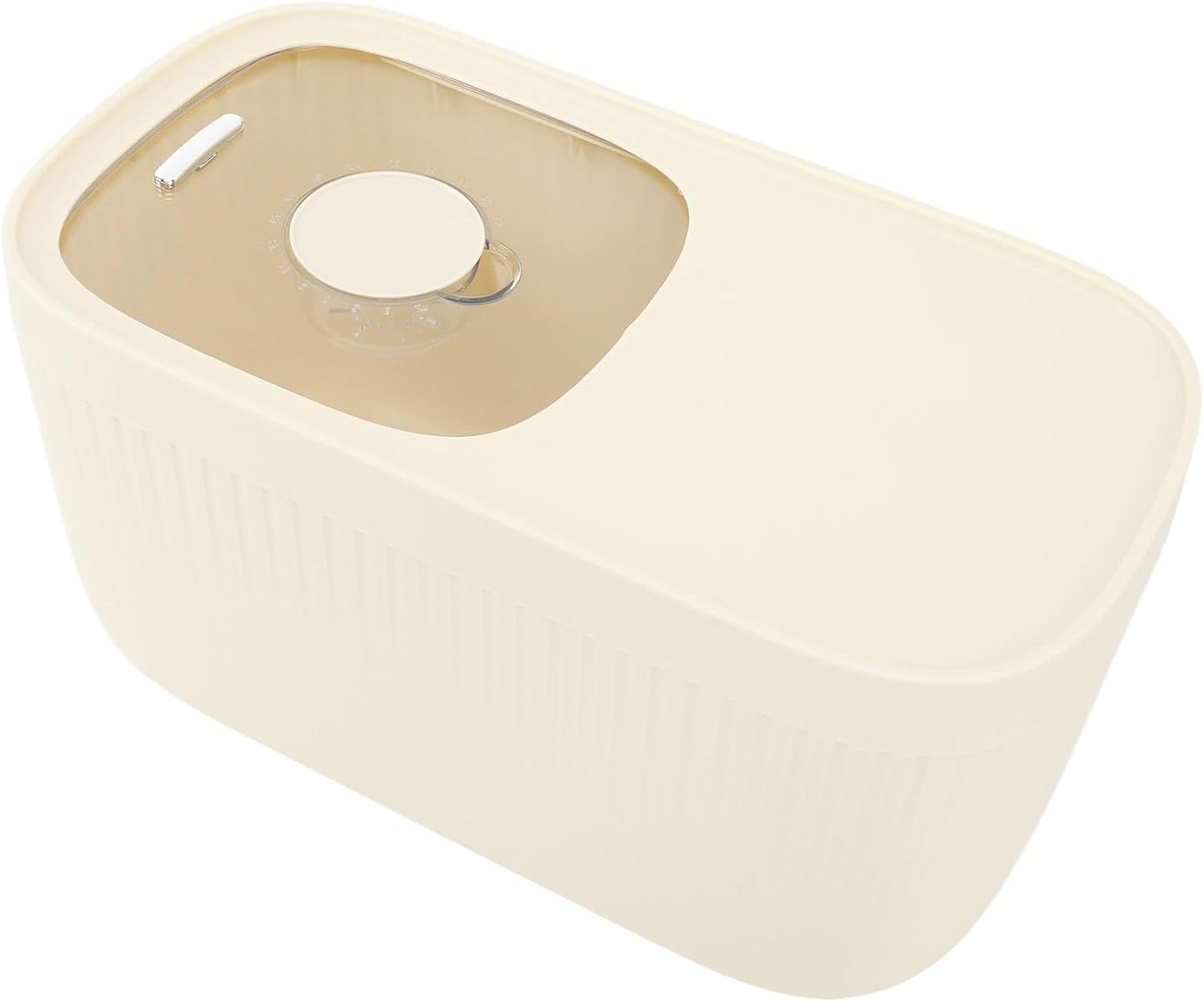 Plastic Cereal Containers Sealed Rice Bucket Bin Clear Scale White Size NEW