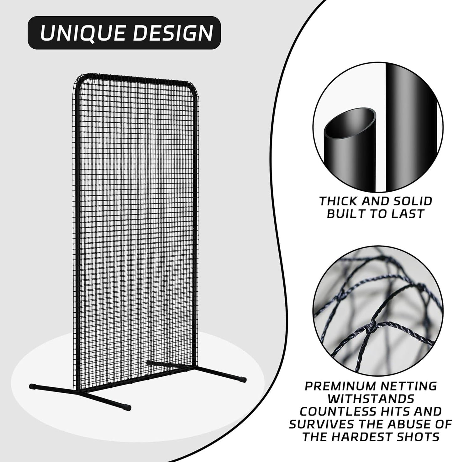 MR Portable Baseball Pitching Screen Batting Cage Softball Net 7x4Ft NEW