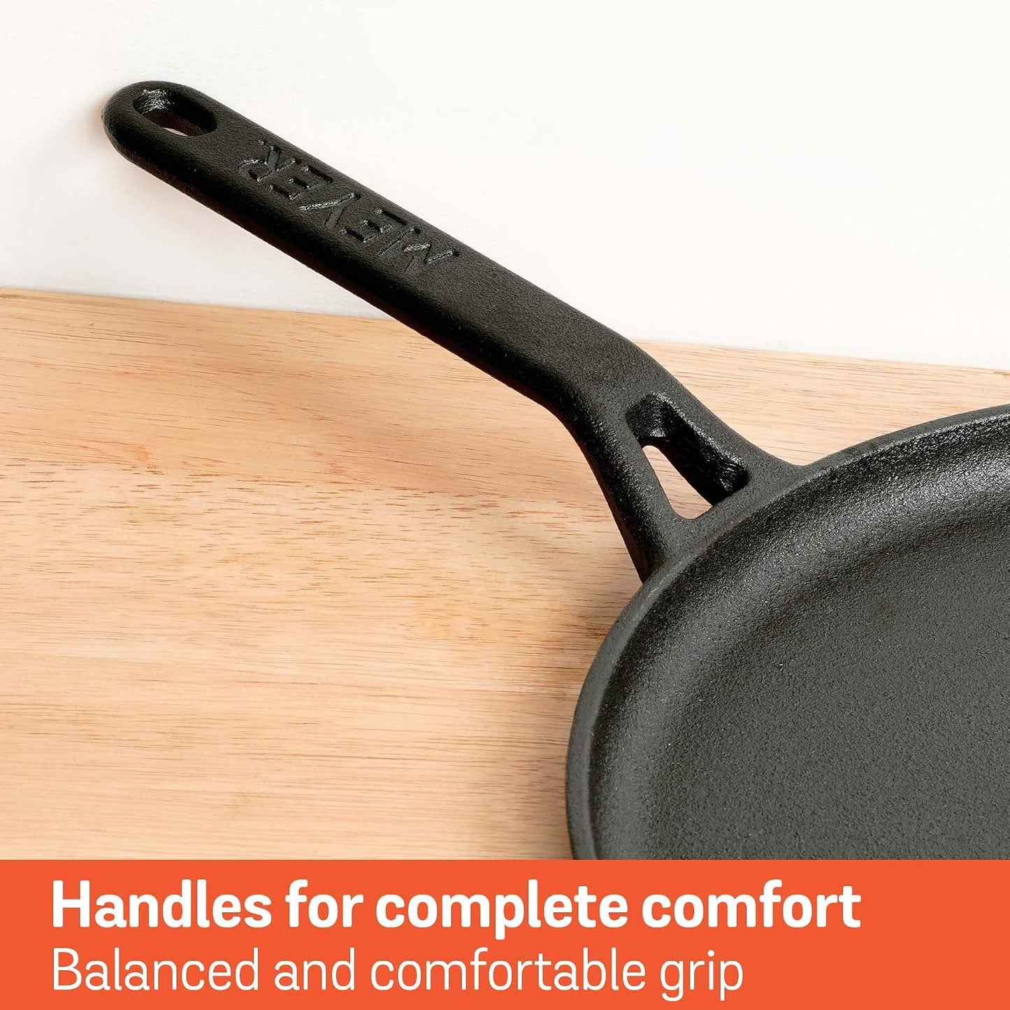 Meyer 24cm Pre-Seasoned Cast Iron Crepe and Pancake Pan Heavy Duty Flat NEW