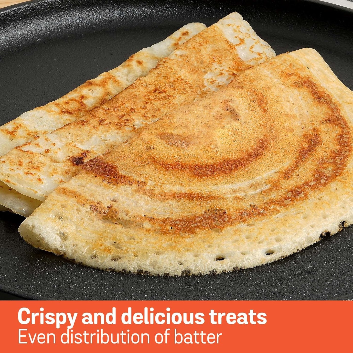 Meyer 24cm Pre-Seasoned Cast Iron Crepe and Pancake Pan Heavy Duty Flat NEW