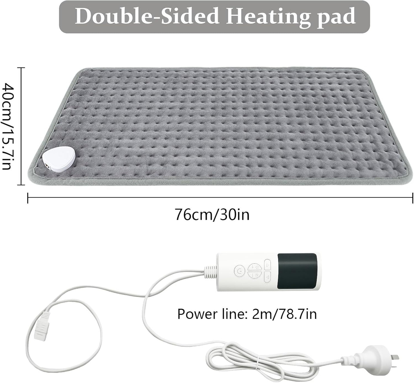 oolong Electric Heating Pad Soft Velvet 76x40cm 9 Heat Settings Auto Shut NEW