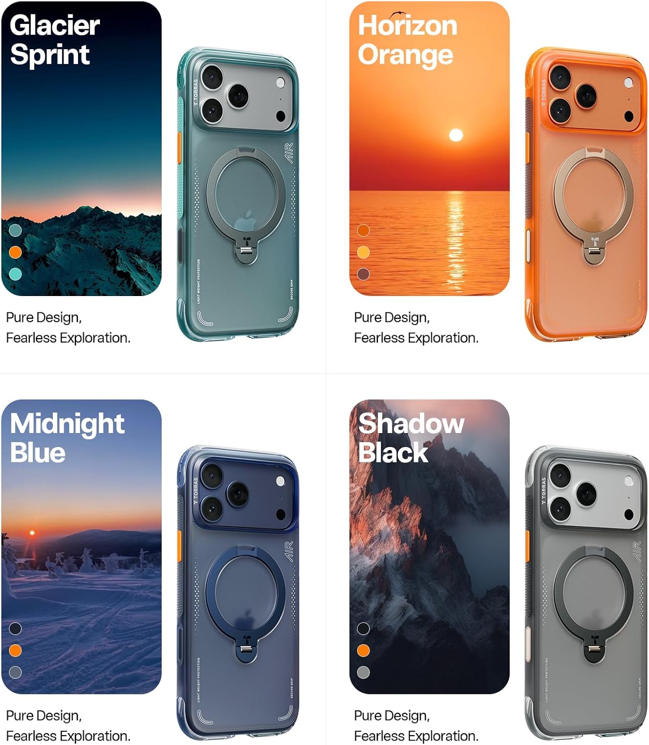 TORRAS Magnetic Protective Shadow Black Phone Case for iPhone 17 Pro NEW