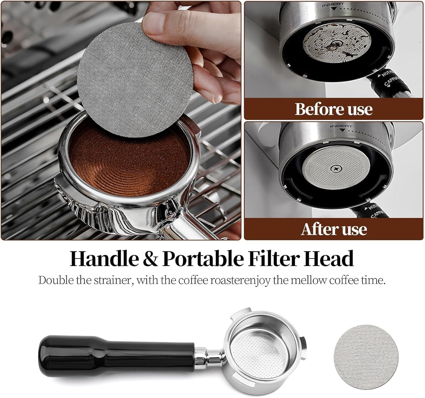 Bottomless Tamper Tampers Portafilter with 3 Ears for Espresso Machines NEW
