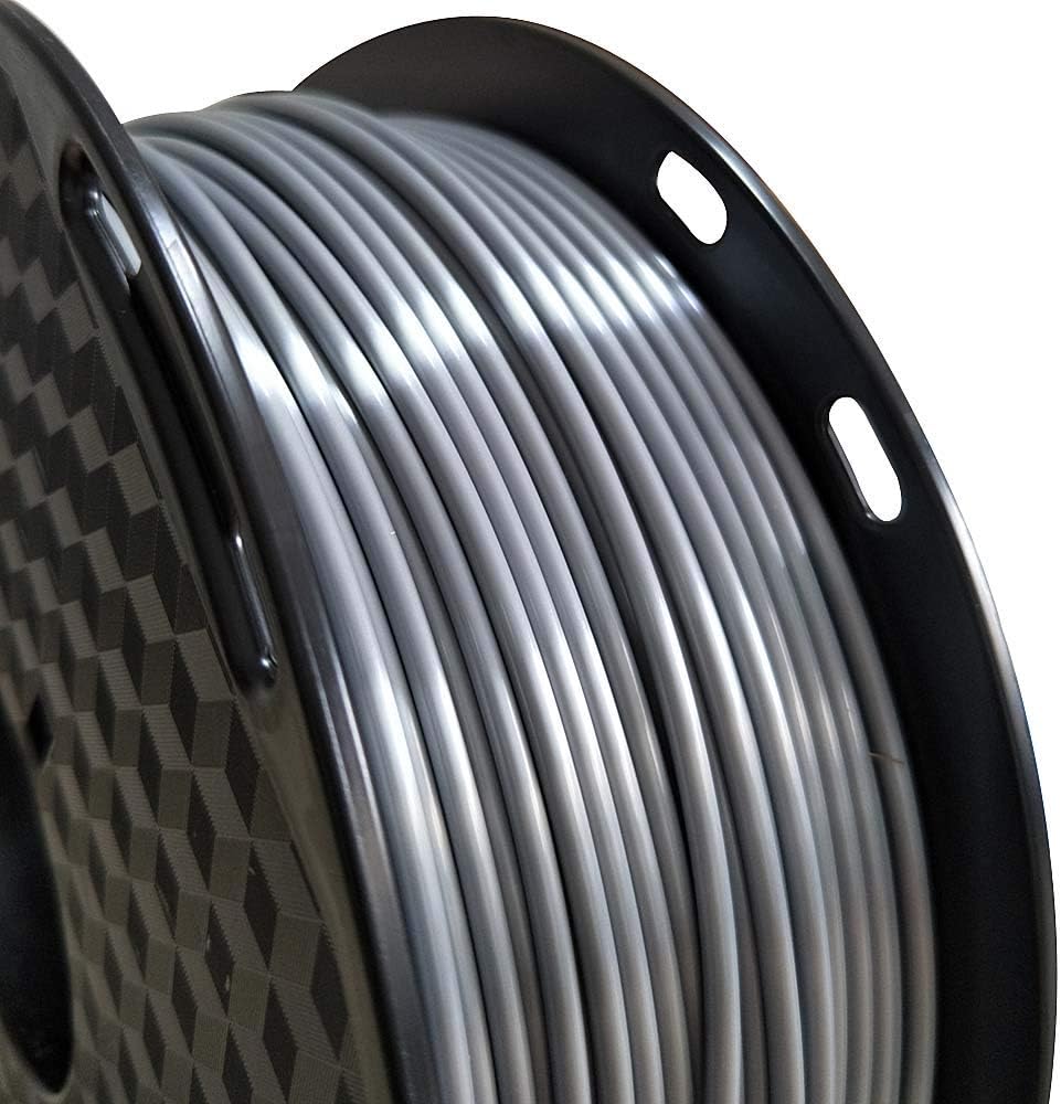 CC3D 2.85mm Silk Silver PLA 3D Printing Filament - 1KG Shiny Metallic DEMO
