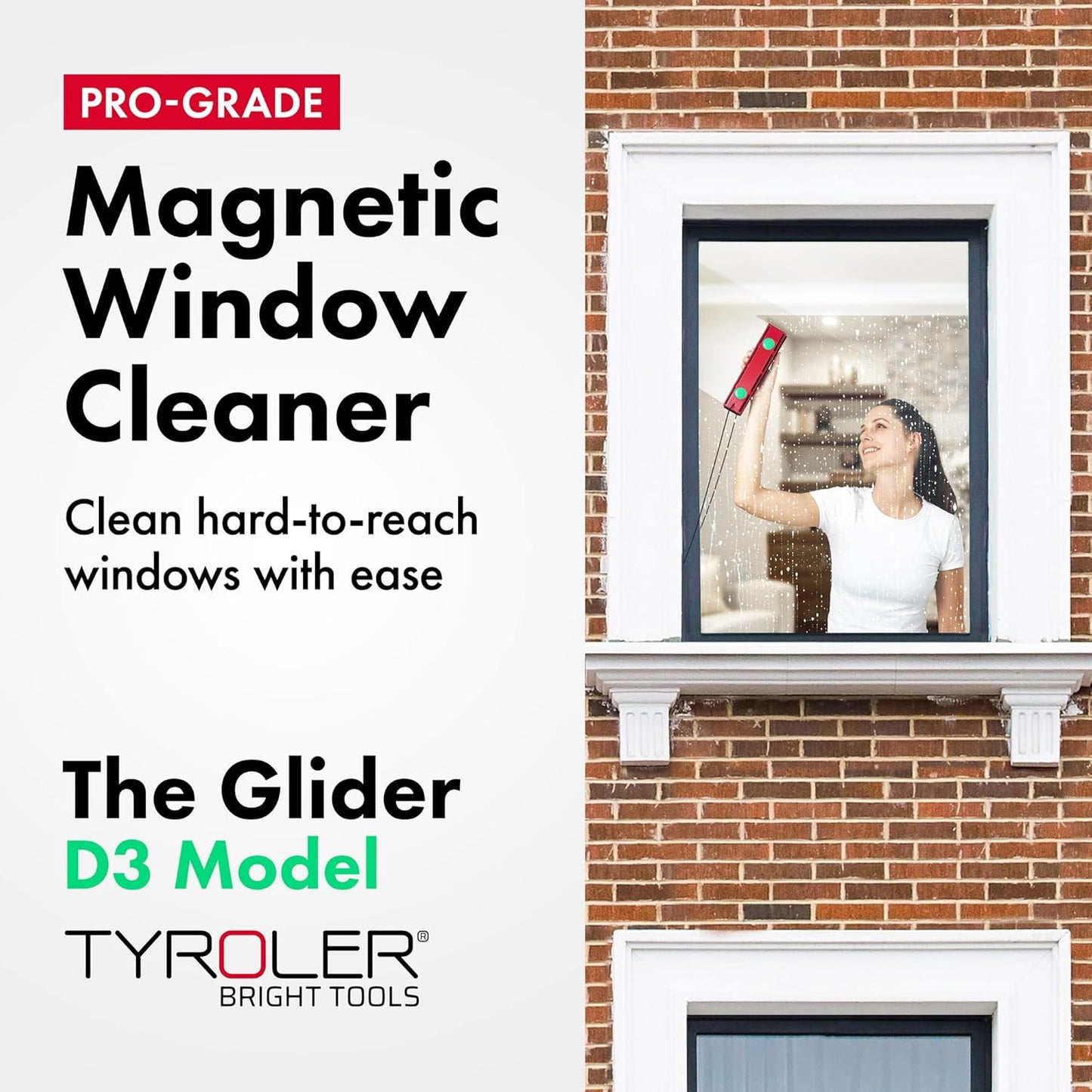 Tyroler Bright Tools Magnetic Window Cleaner for Double Glazed 20-28mm NEW