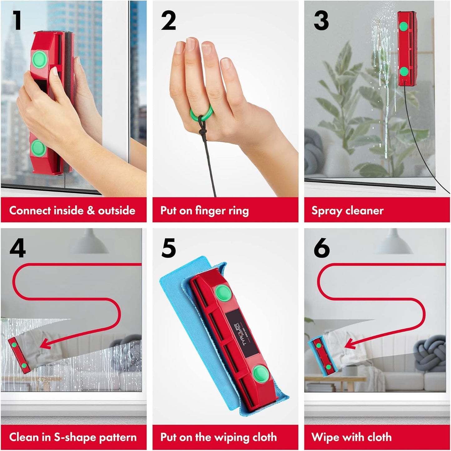 Tyroler Bright Tools Magnetic Window Cleaner for Double Glazed 20-28mm NEW