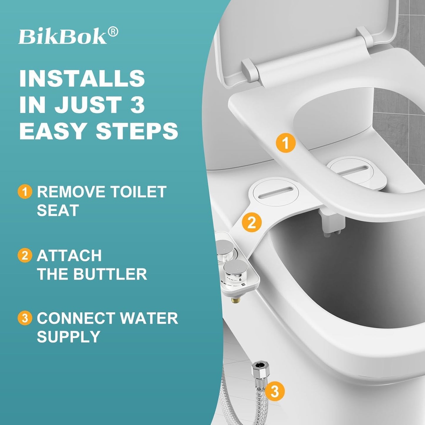 Ultra-Slim Dual Nozzle Bidet Attachment for Toilet Hygiene - White NEW
