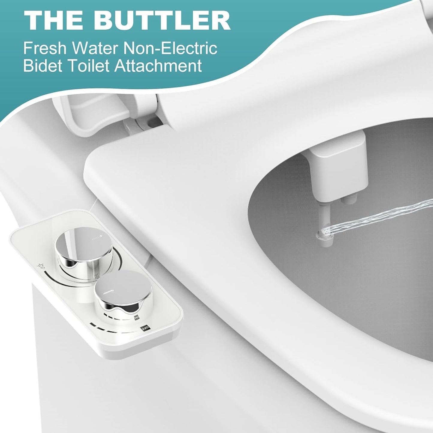 Ultra-Slim Dual Nozzle Bidet Attachment for Toilet Hygiene - White NEW