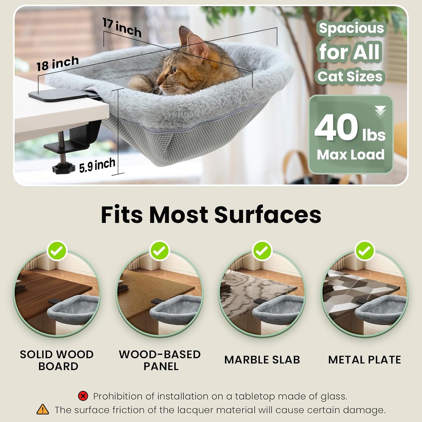 JUNSPOW Faux Pet Furniture Rabbit Fur Folding Cat Bed Space-Saving NEW