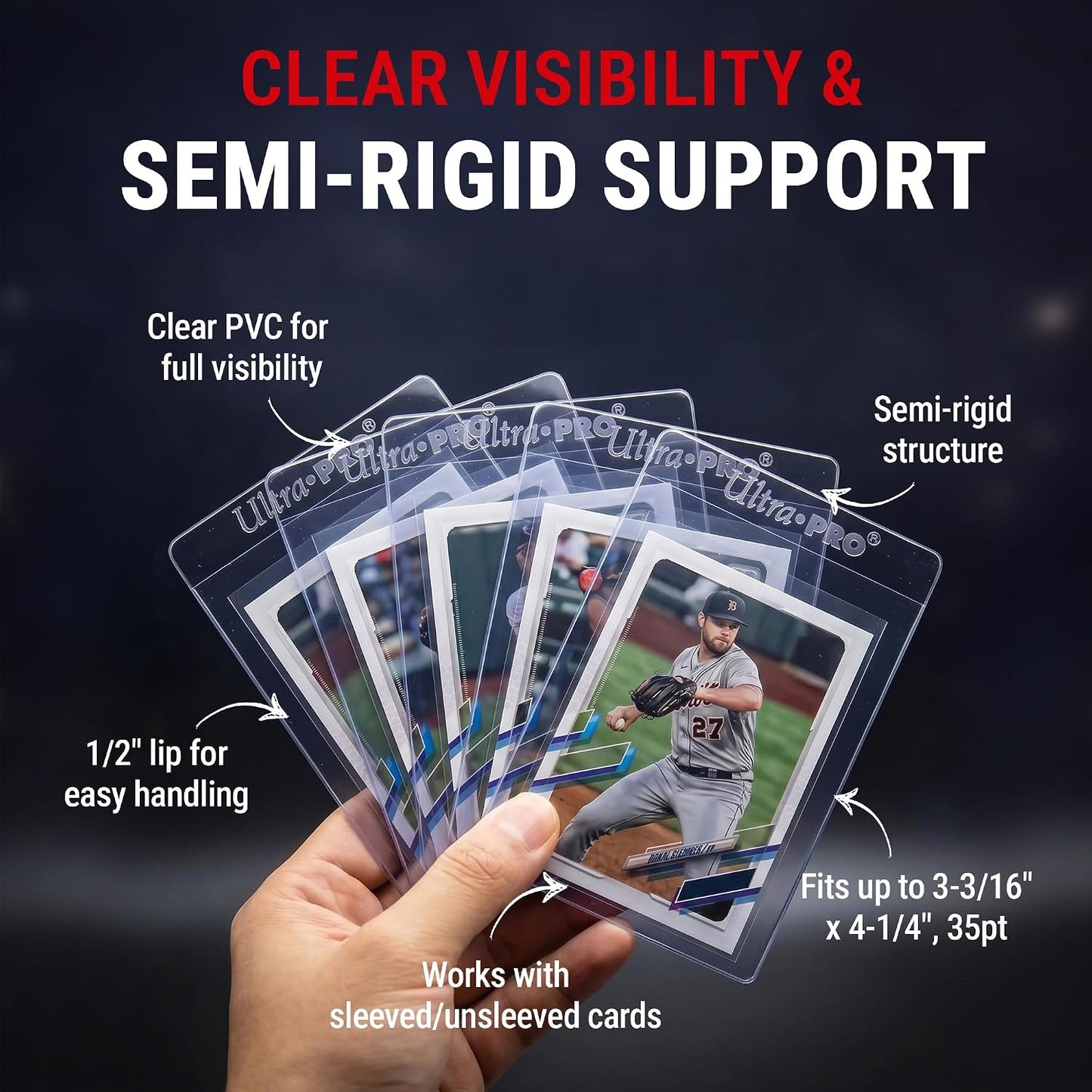 Ultra PRO Clear Card Sleeves for 3 3/16" x 4 1/4" Trading Cards, Fits Standard
