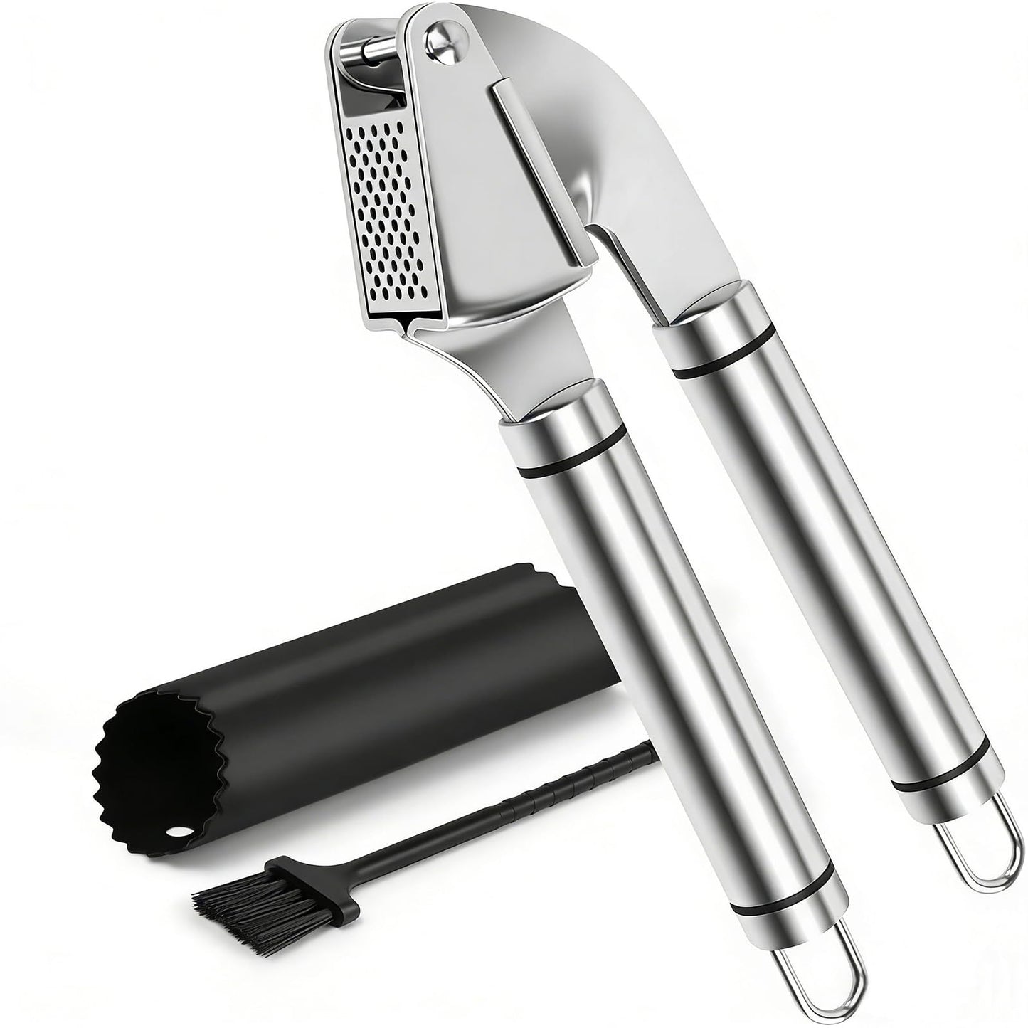 Durable Stainless Steel Garlic Press - Easy Clean, Rust-Proof, Dishwasher NEW