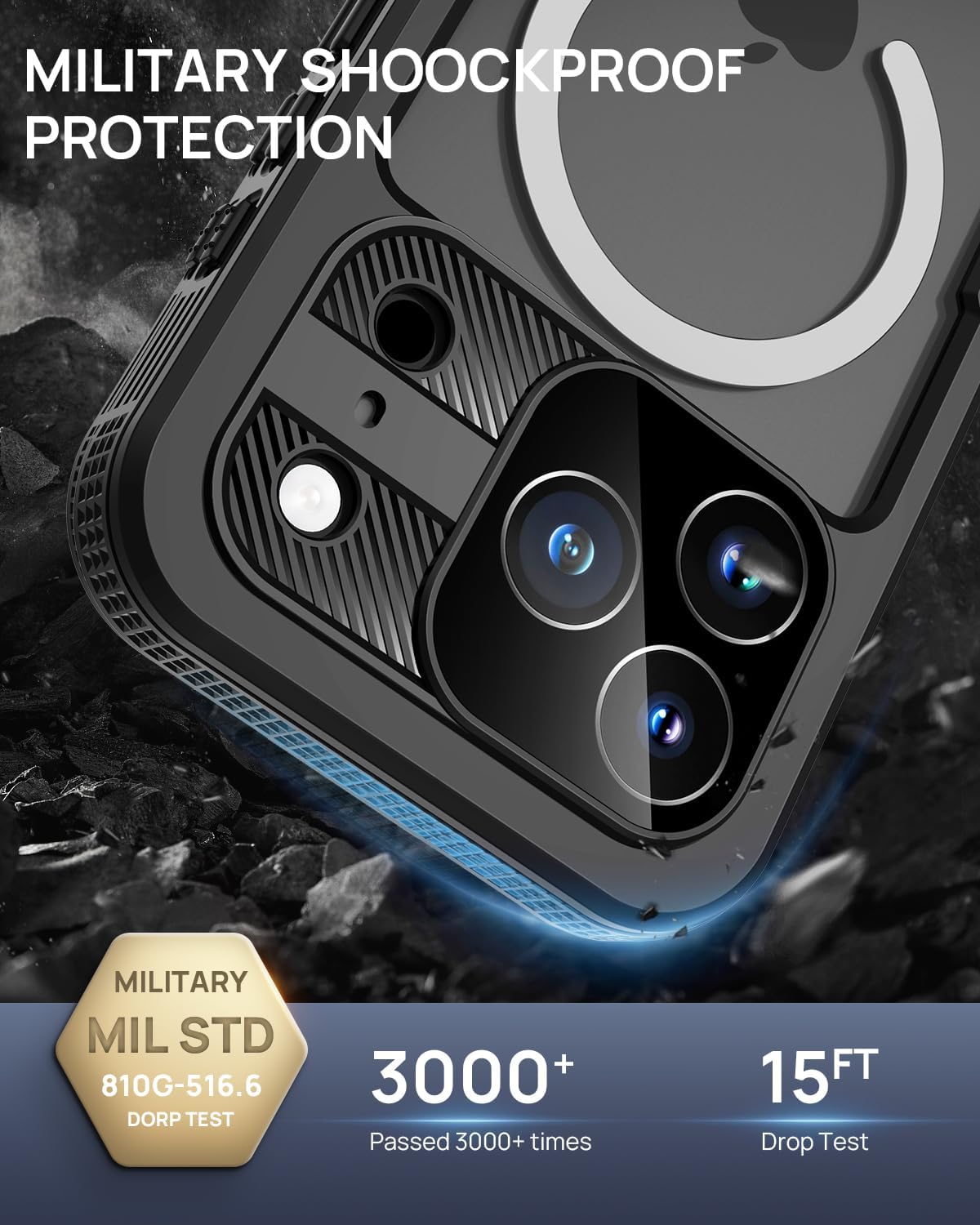 Lanhiem Waterproof Dustproof Magnetic Phone Case for iPhone 17 Pro Max 6.9 DEMO