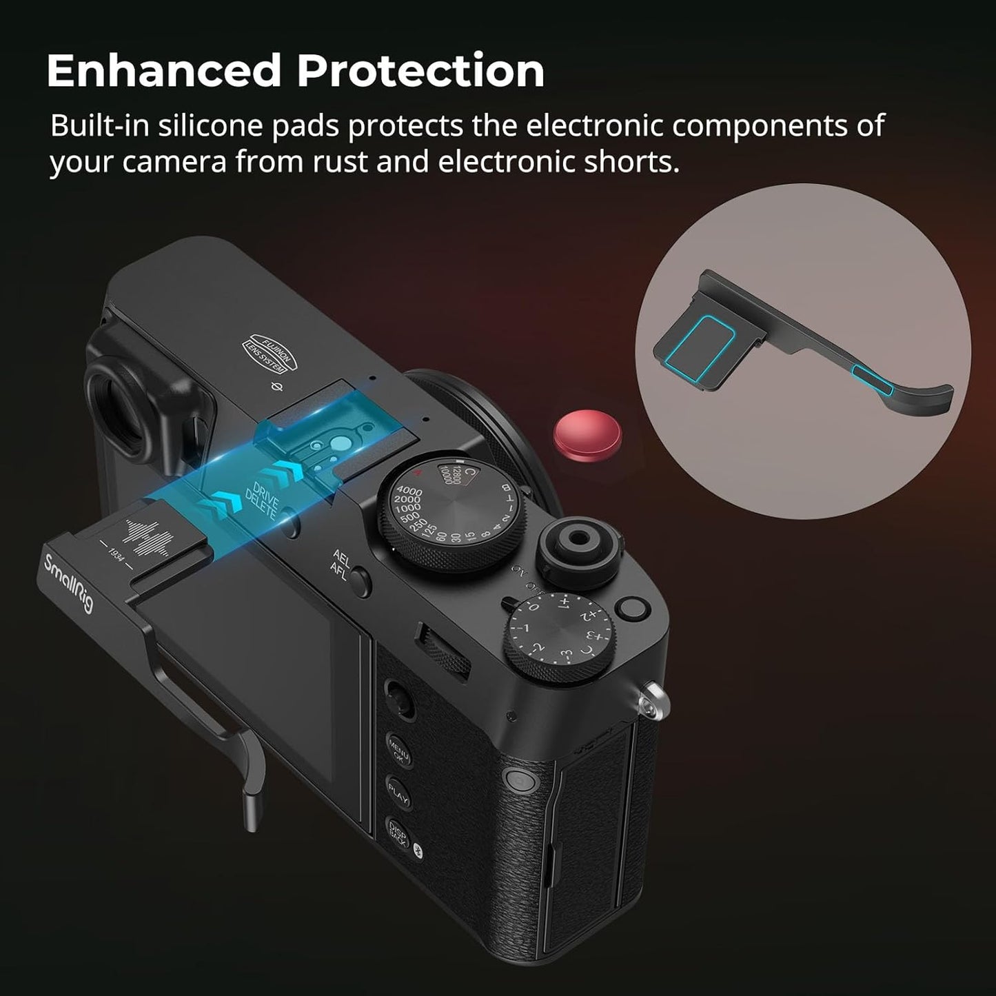 SMALLRIG Thumb Grip with Hot Shoe Cover for FUJIFILM X100V Digital Camera NEW
