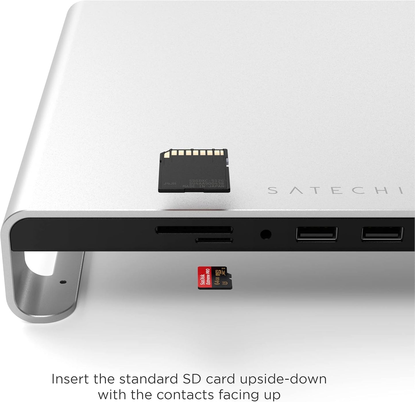Satechi Type-C Aluminum Monitor Stand Hub with USB-C Data & USB 3.0 Ports, NEW