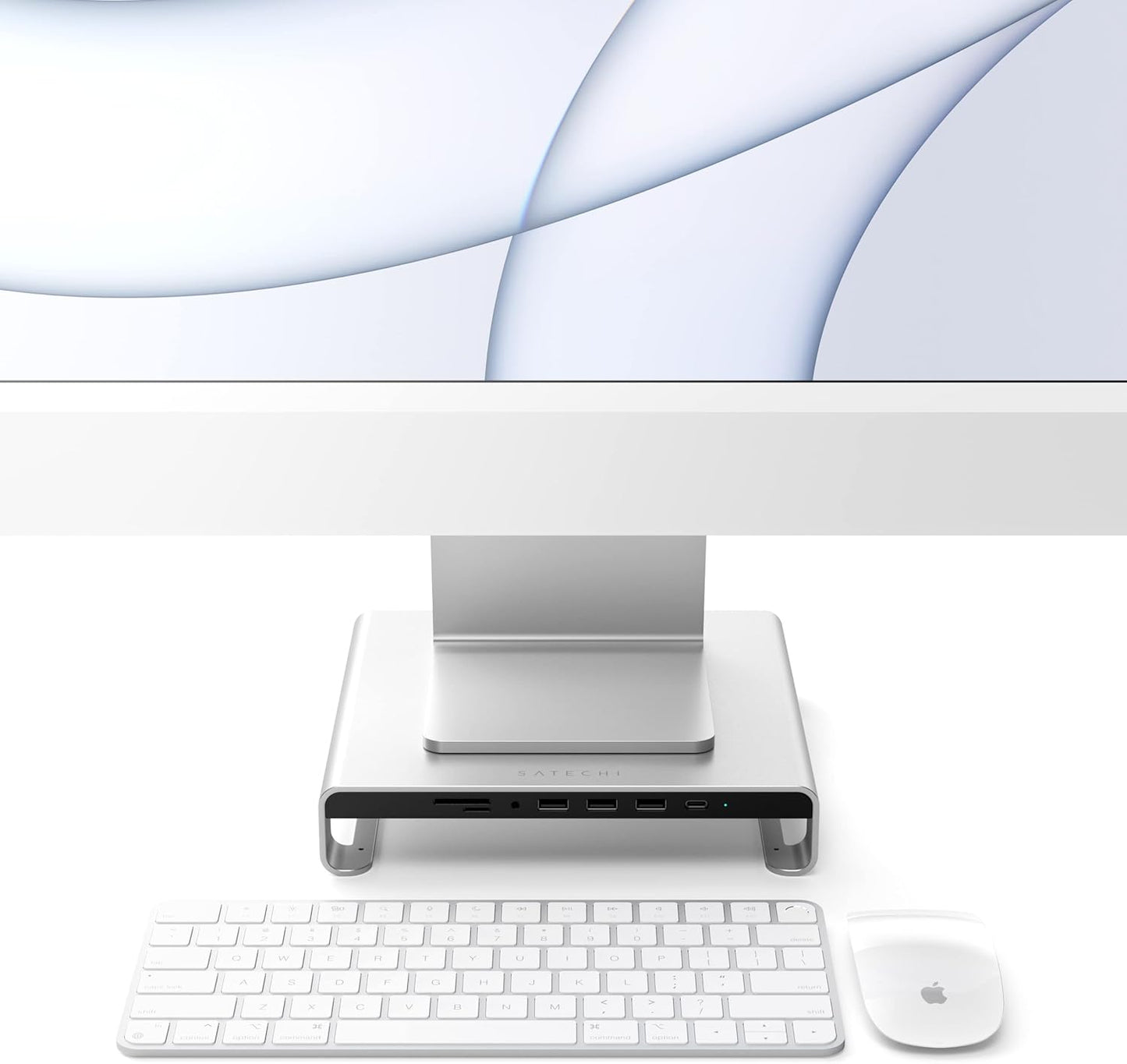 Satechi Type-C Aluminum Monitor Stand Hub with USB-C Data & USB 3.0 Ports, NEW
