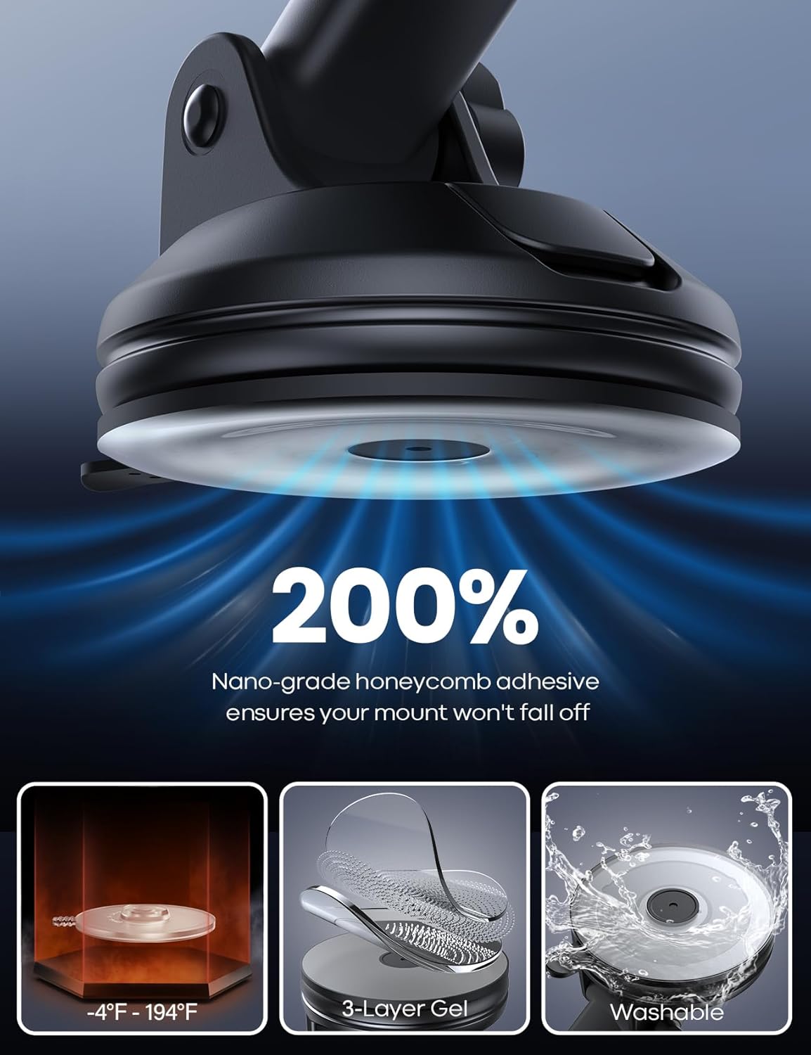 Lamicall Strongest Automobile Accessories Military-Grade Suction Cup Car DEMO