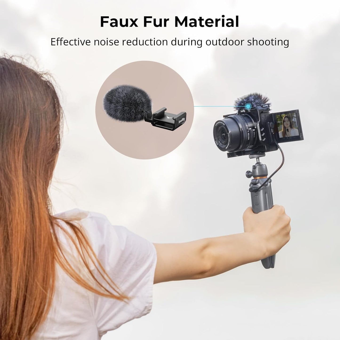 SMALLRIG Cold Shoe Adapter with Windshield for Sony Cameras - Black Flash NEW