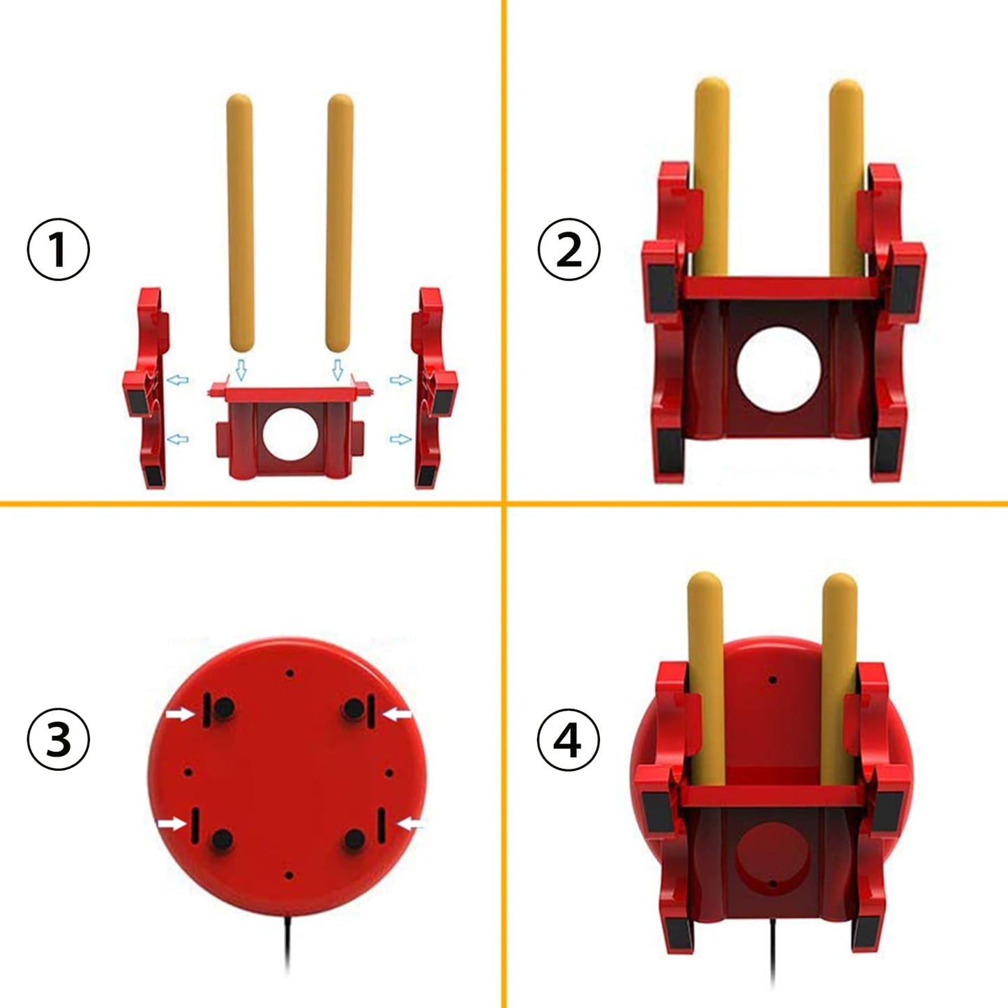Taiko Drum Red Controllers with Sticks for Nintendo DEMO - Authentic DEMO