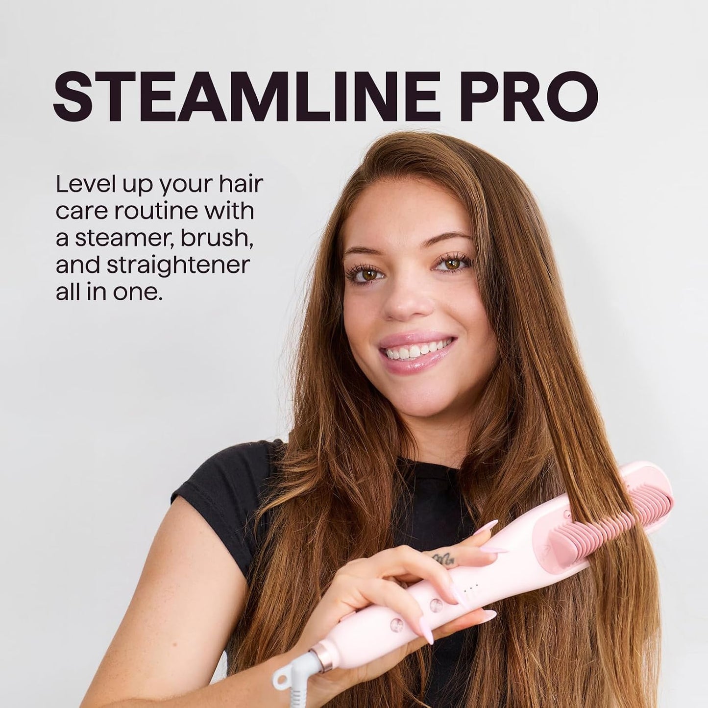 wavytalk 3-in-1 Ceramic Steam Hair Straightener Brush for Smooth, Shine DEMO