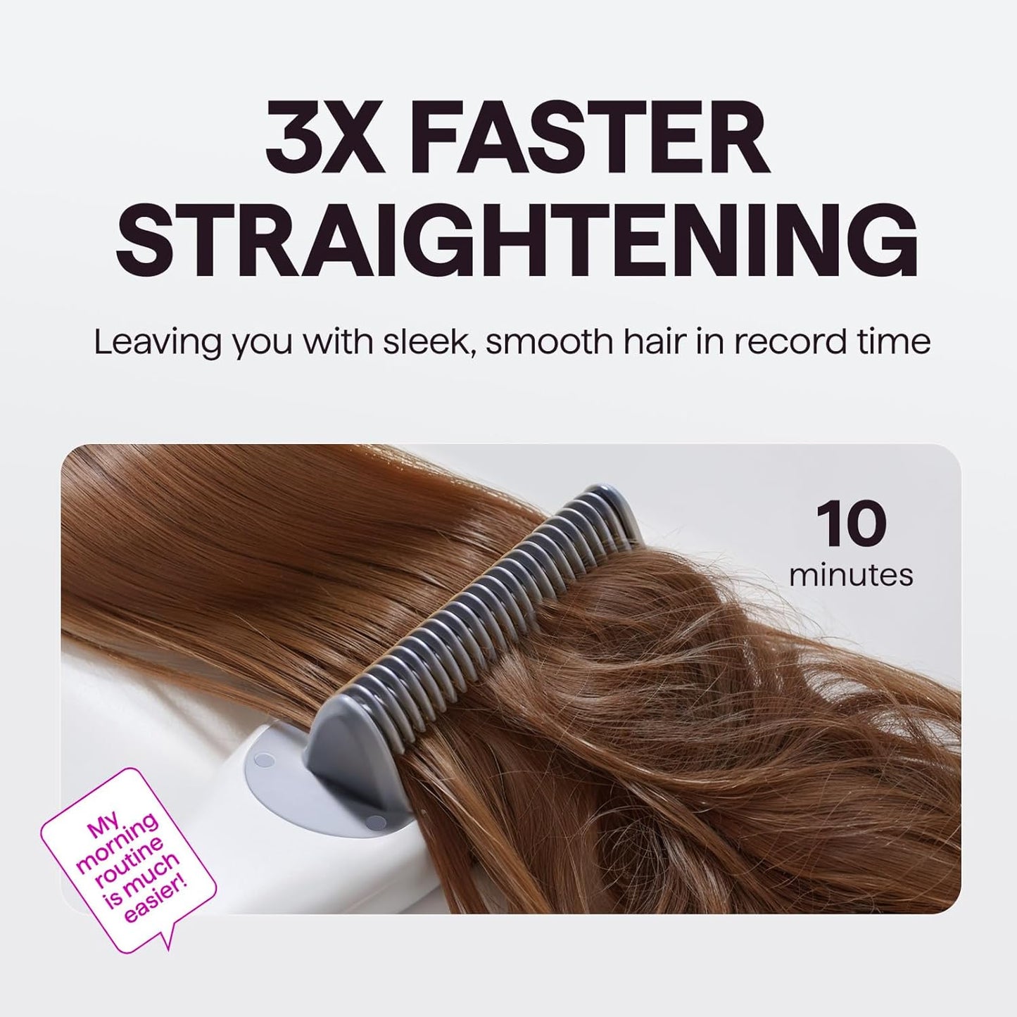 wavytalk 3-in-1 Ceramic Steam Hair Straightener Brush for Smooth, Shine DEMO