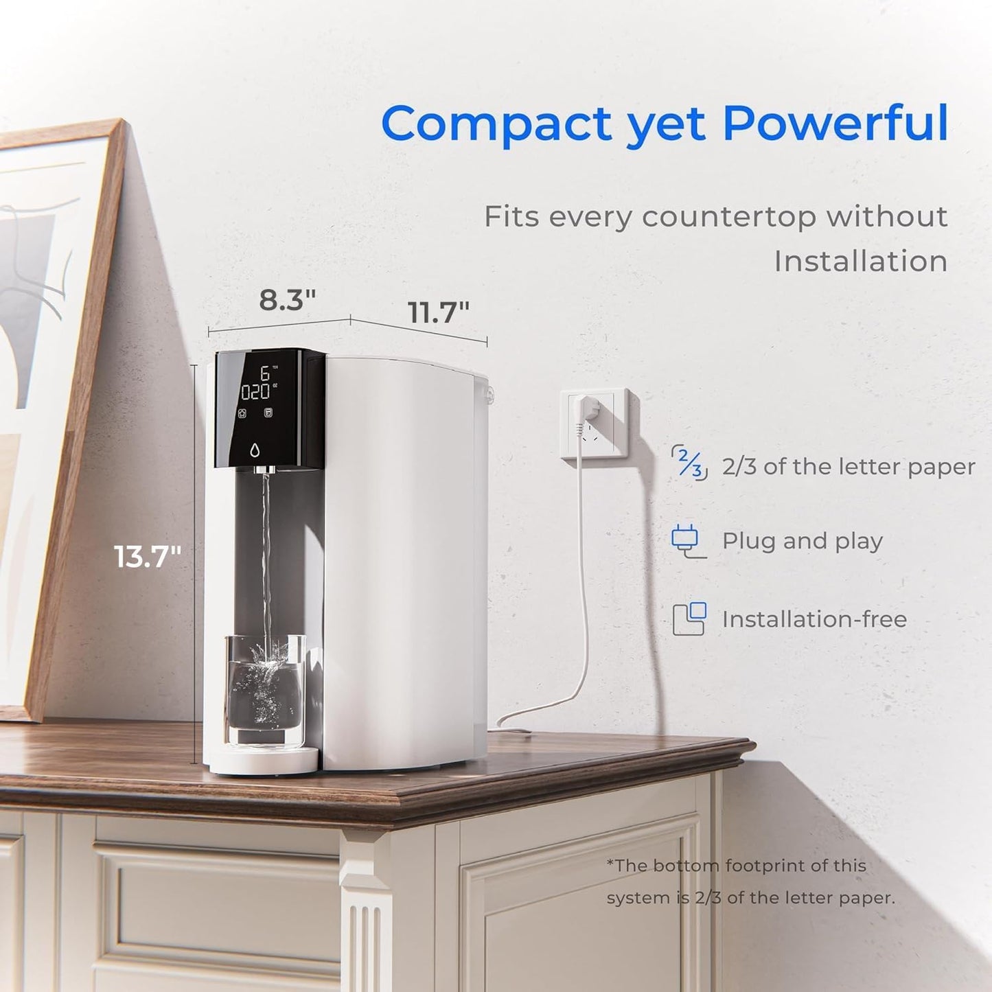 Waterdrop 6-Stage Reverse Osmosis Countertop Water Filtration System White DEMO