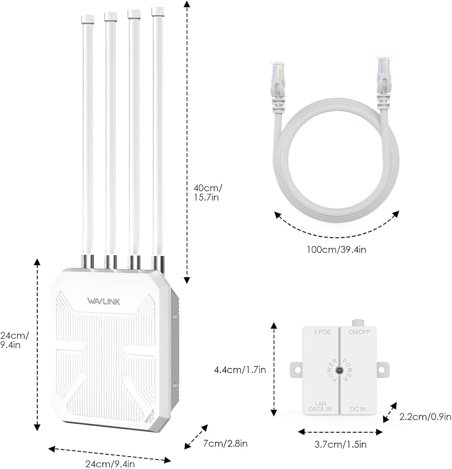 WAVLINK Dual Band Outdoor WiFi Range Extender, Long-Range Wireless Network NEW