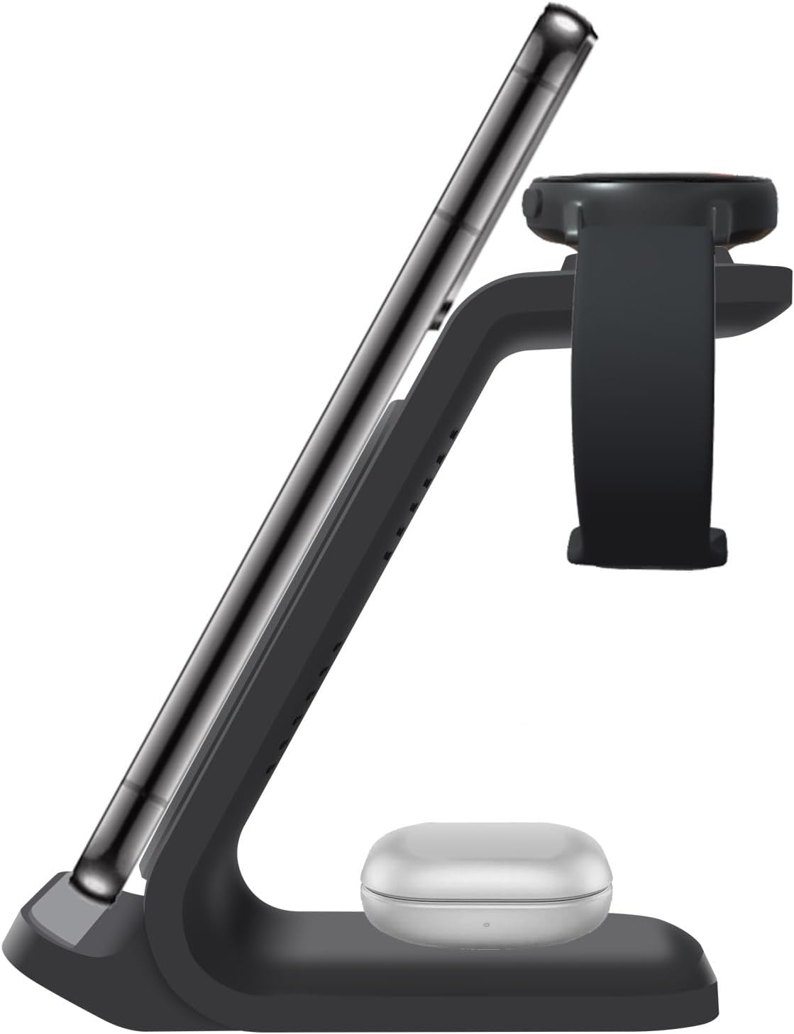 15W Fast Wireless Charging Station Stand for Samsung Galaxy Phones - Black DEMO