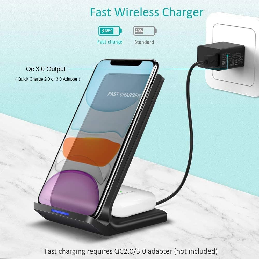 Powerful 2-in-1 Wireless Charging Station for iPhone & Android - 15W Fast DEMO