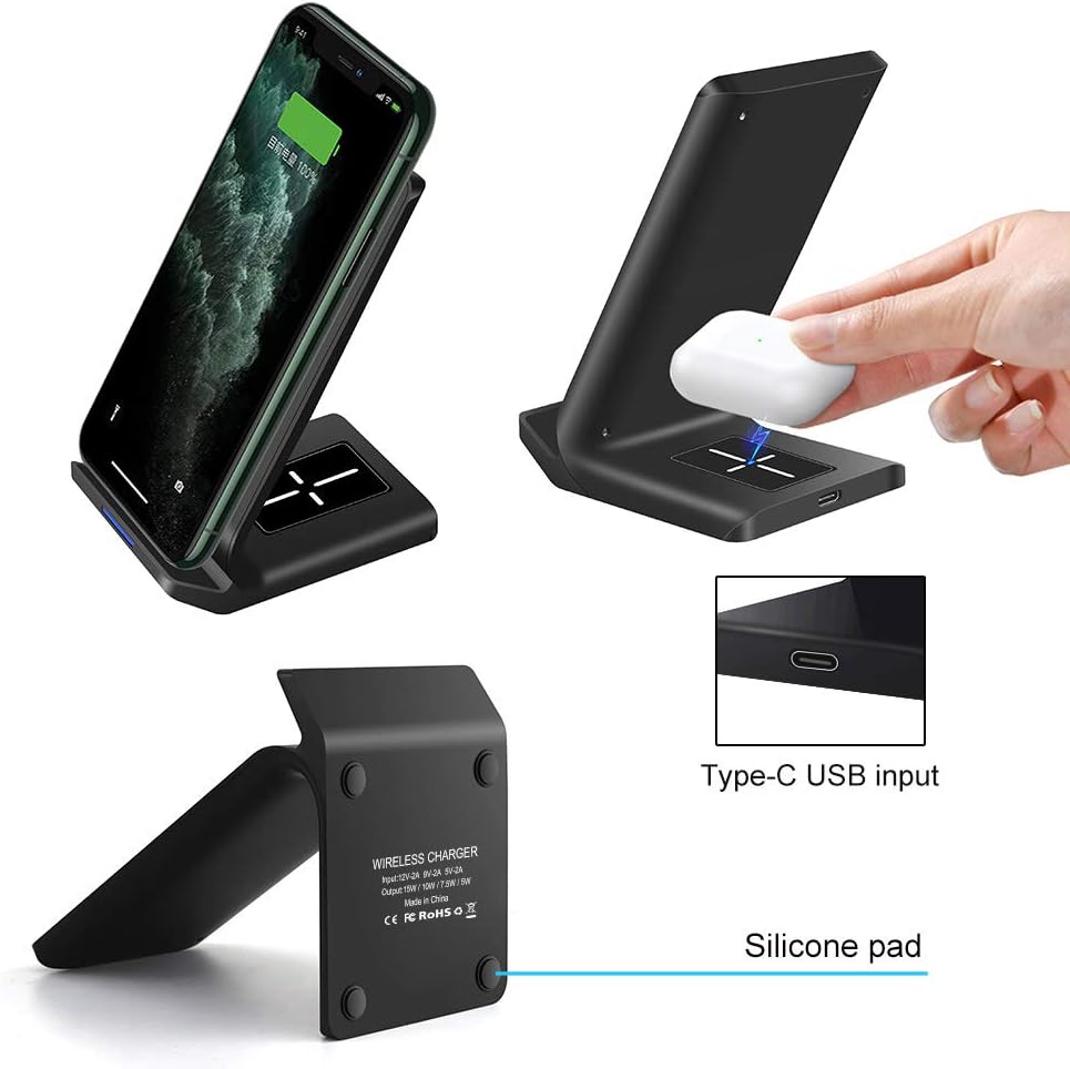 Powerful 2-in-1 Wireless Charging Station for iPhone & Android - 15W Fast DEMO