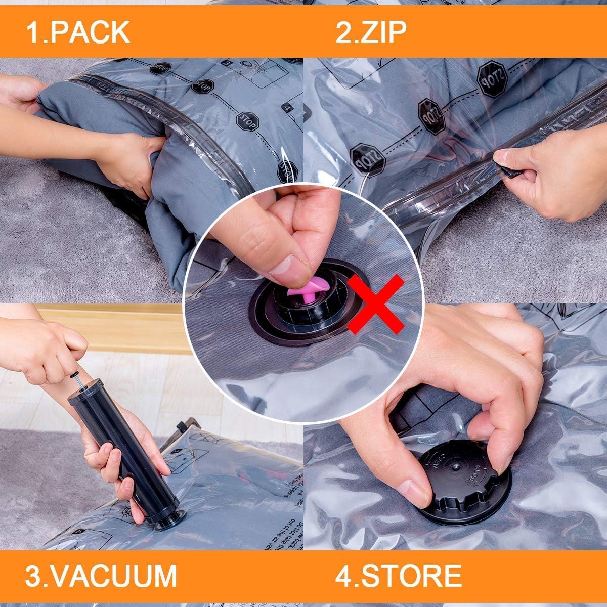GONGSHI Vacuum Storage Bags for Clothes Packing Organisers 10pcs Small NEW