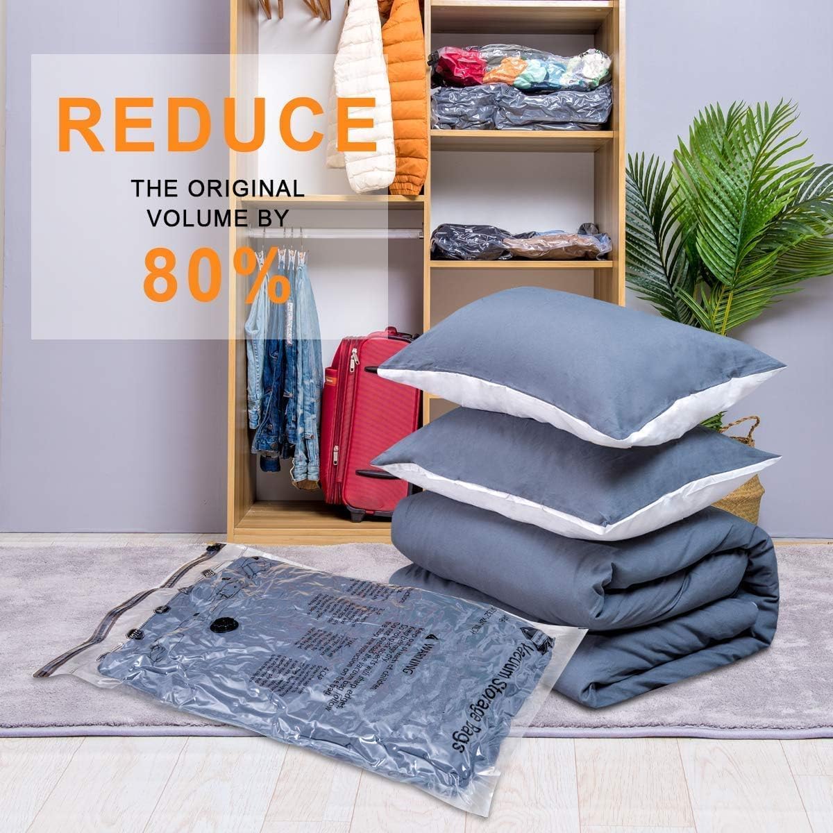 GONGSHI Vacuum Storage Bags for Clothes Packing Organisers 10pcs Small NEW