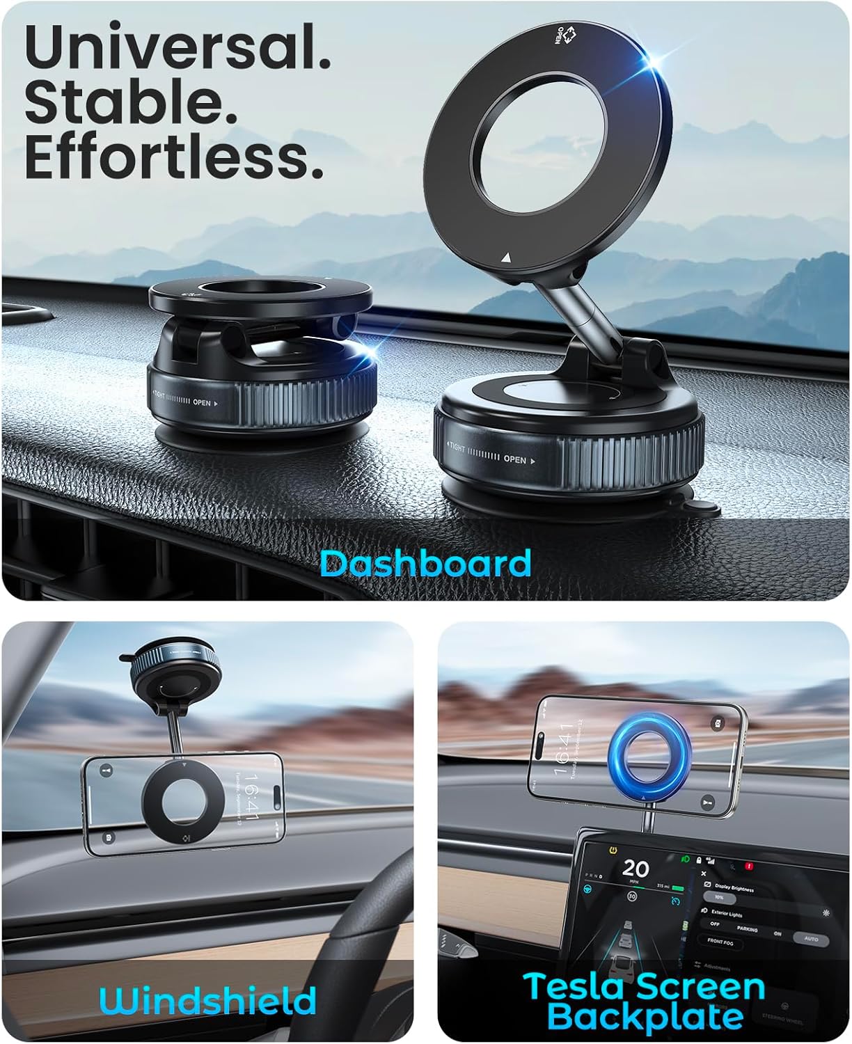 Adjustable Magnetic Dash-Mounted Holders Car Phone Holder - 360° Swivel NEW