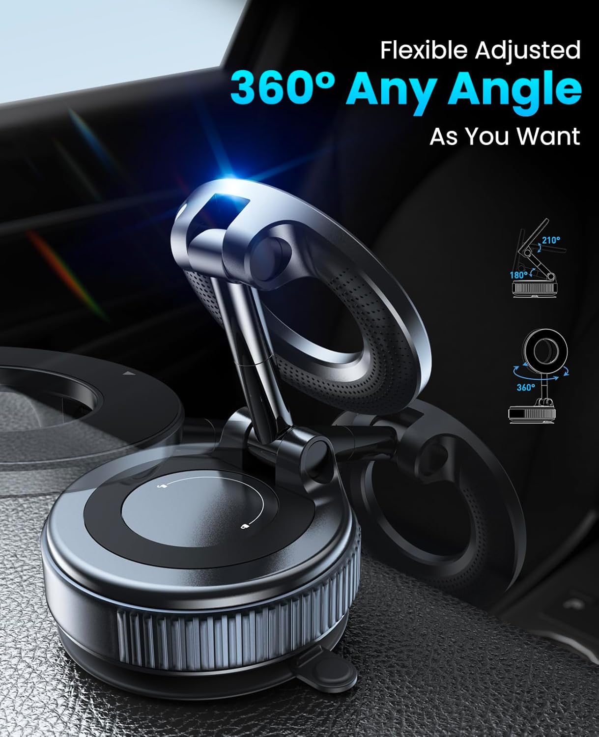 Adjustable Magnetic Dash-Mounted Holders Car Phone Holder - 360° Swivel NEW