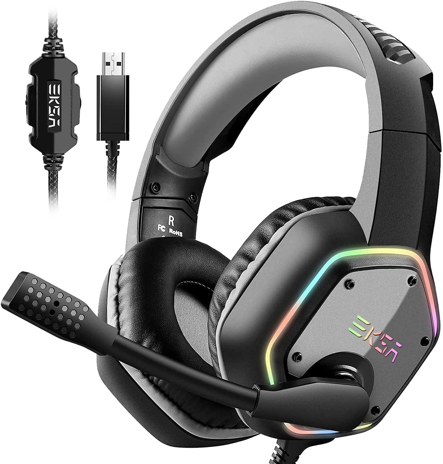 EKSA Wired PC Headsets Gaming Headphones with Microphone for Computers DEMO