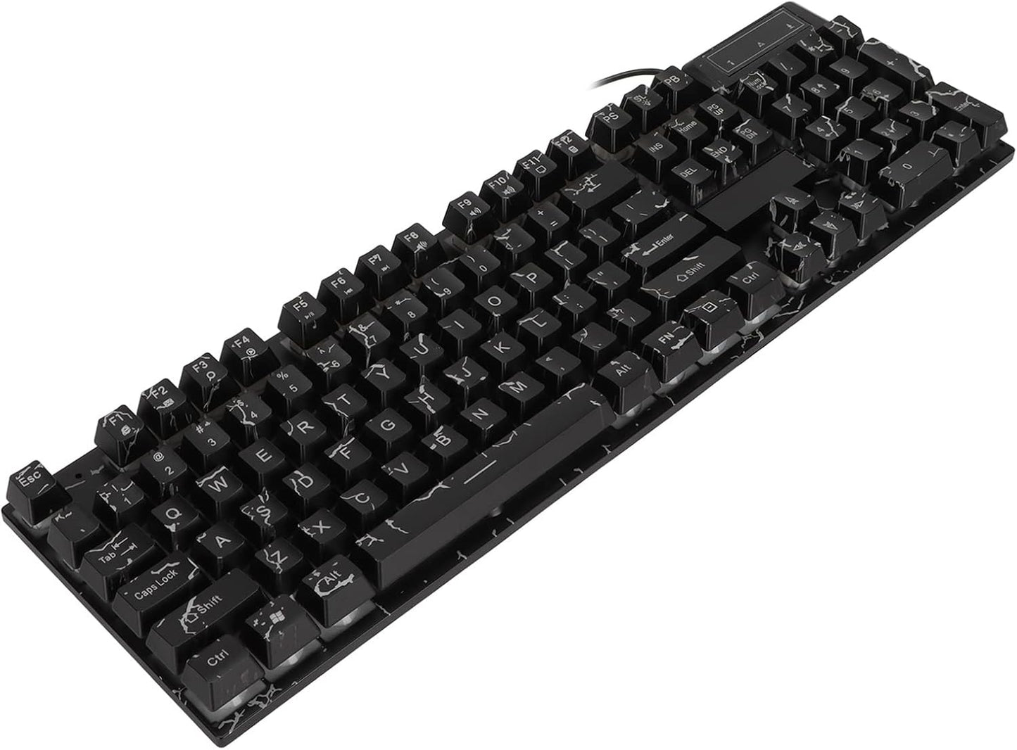 GOWENIC Full Sized RGB Backlit Wired Gaming Keyboard 104 Keys Black Size DEMO