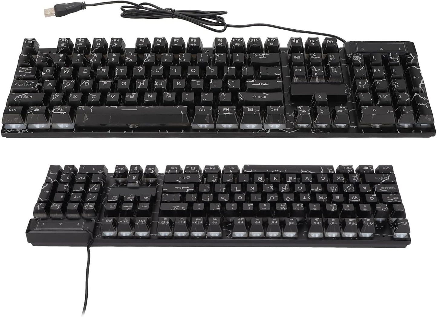 GOWENIC Full Sized RGB Backlit Wired Gaming Keyboard 104 Keys Black Size DEMO