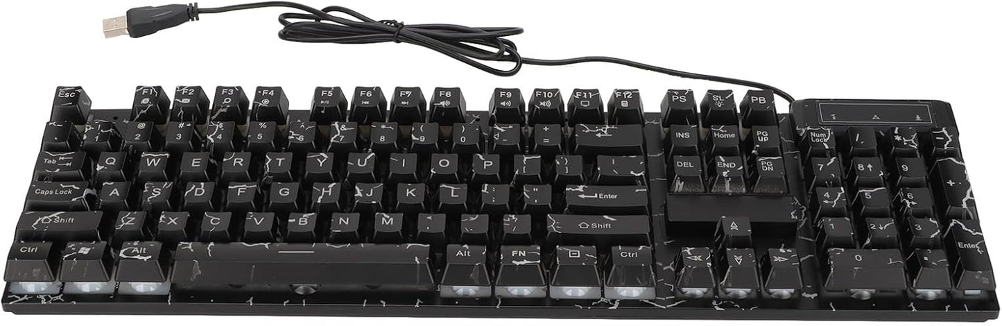 GOWENIC Full Sized RGB Backlit Wired Gaming Keyboard 104 Keys Black Size DEMO