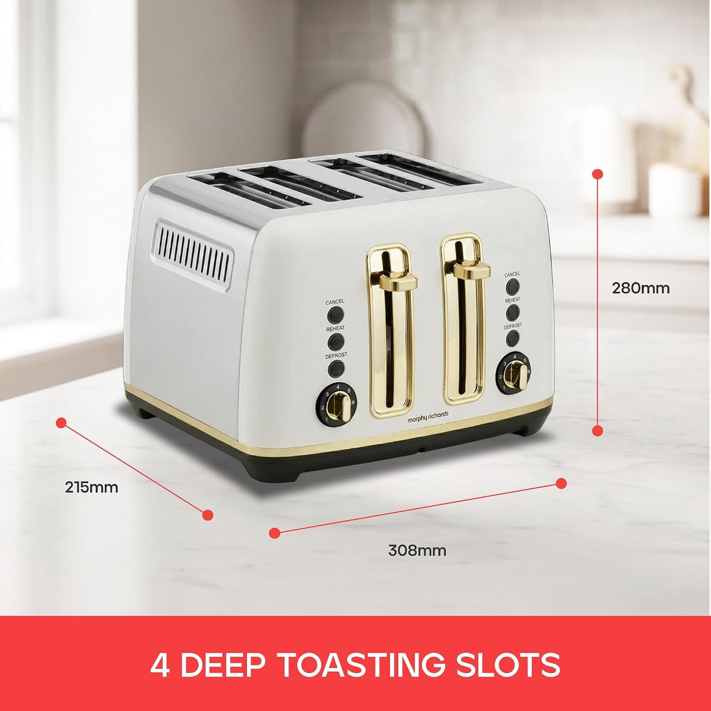 Morphy Richards Toasters Ascend 4-Slice White Toaster with Variable NEW