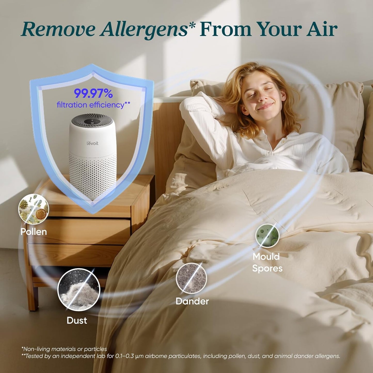 Levoit 3-in-1 Air Purifiers Air Purifier HEPA Filter Quiet Bedroom Home DEMO