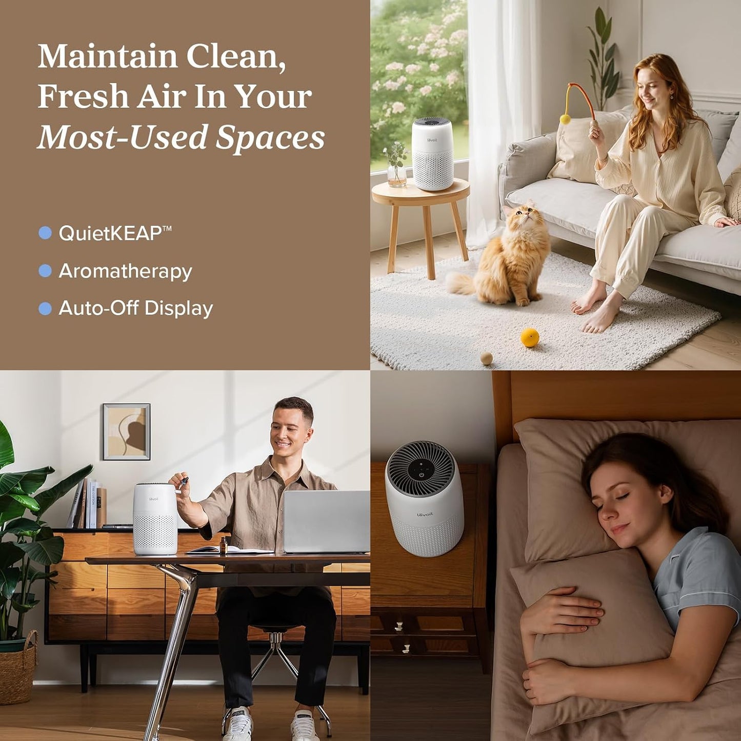 Levoit 3-in-1 Air Purifiers Air Purifier HEPA Filter Quiet Bedroom Home DEMO