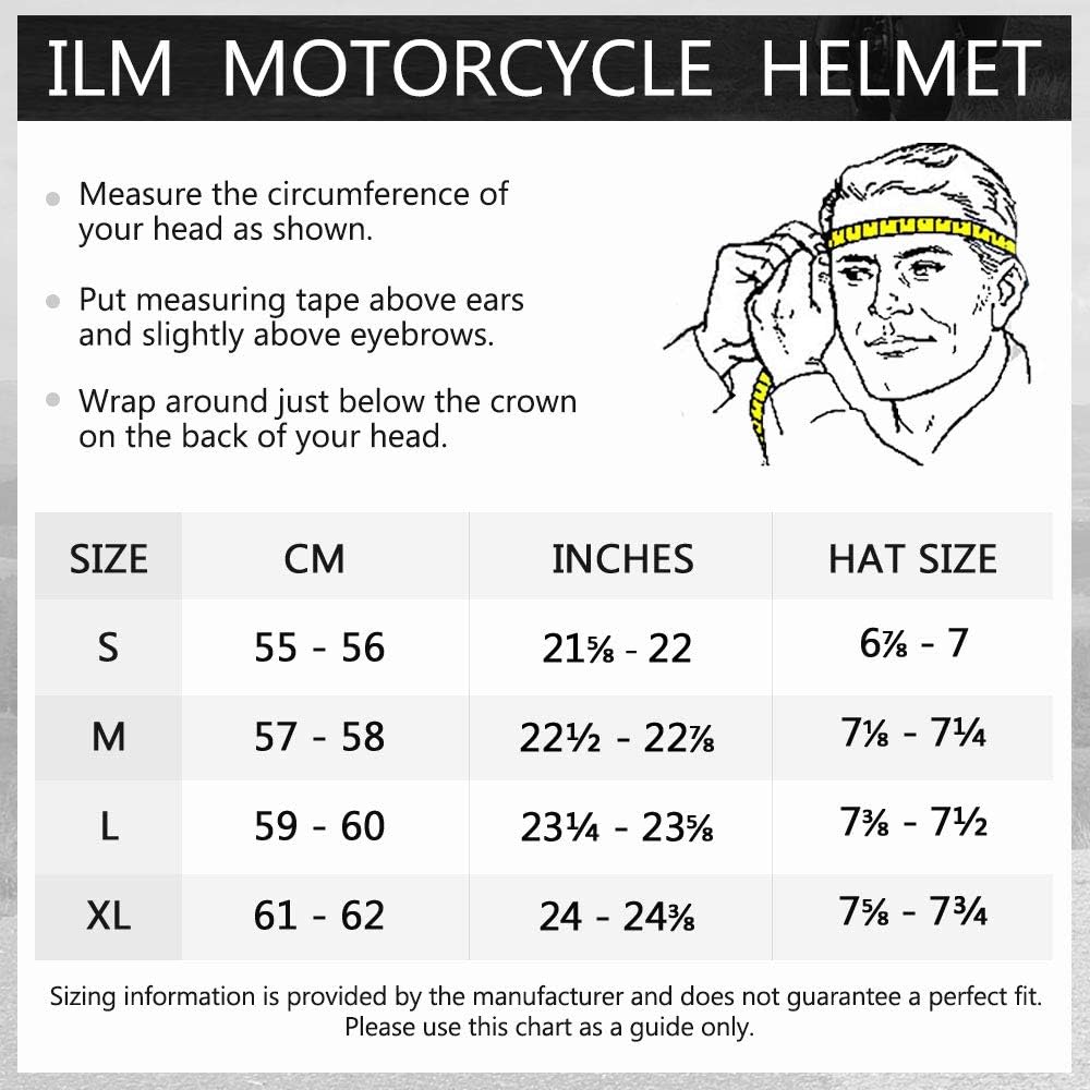 ILM Motorcycle Full Face Helmet Tinted Lens Detachable Neck Gloss Black NEW