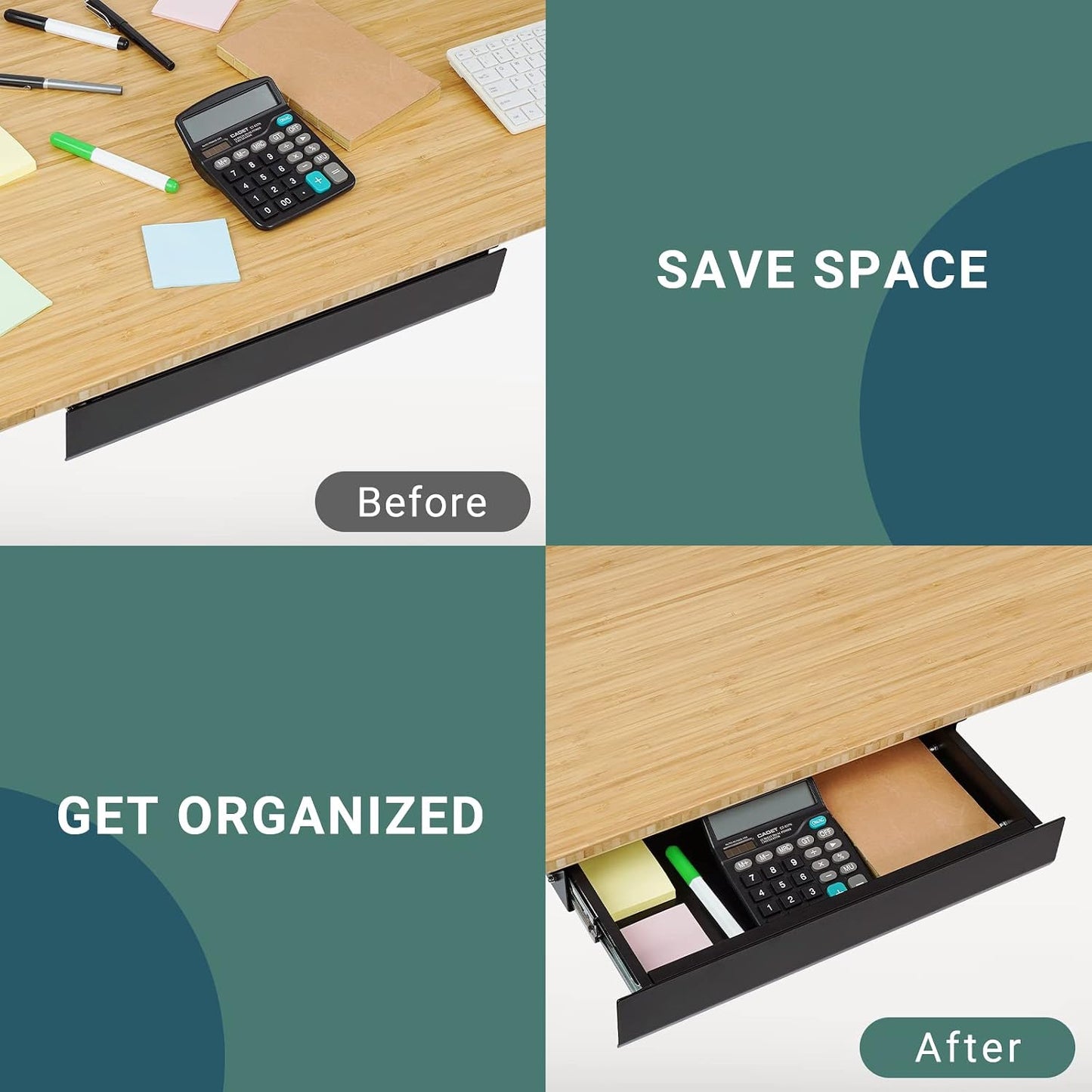 FLEXISPOT Under Desk Pull-Out Drawer Large Storage Organizer Sliding NEW