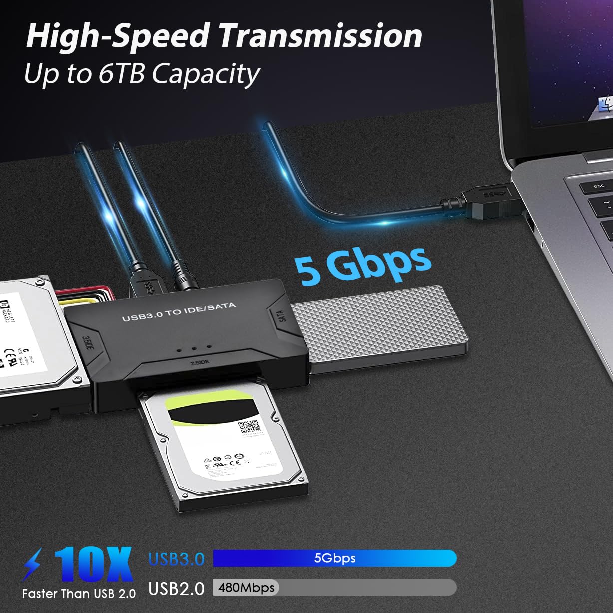 USB 3.0 Enclosures to SATA/IDE Hard Drive Enclosure External Adapter in DEMO