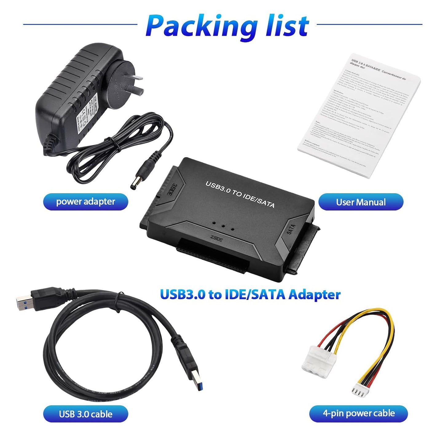 USB 3.0 Enclosures to SATA/IDE Hard Drive Enclosure External Adapter in DEMO