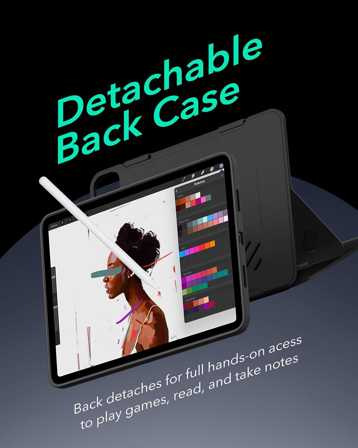 ESR Magnetic Tablet Cases Folio Case for iPad Pro 12.9 6th/5th Gen, Black DEMO