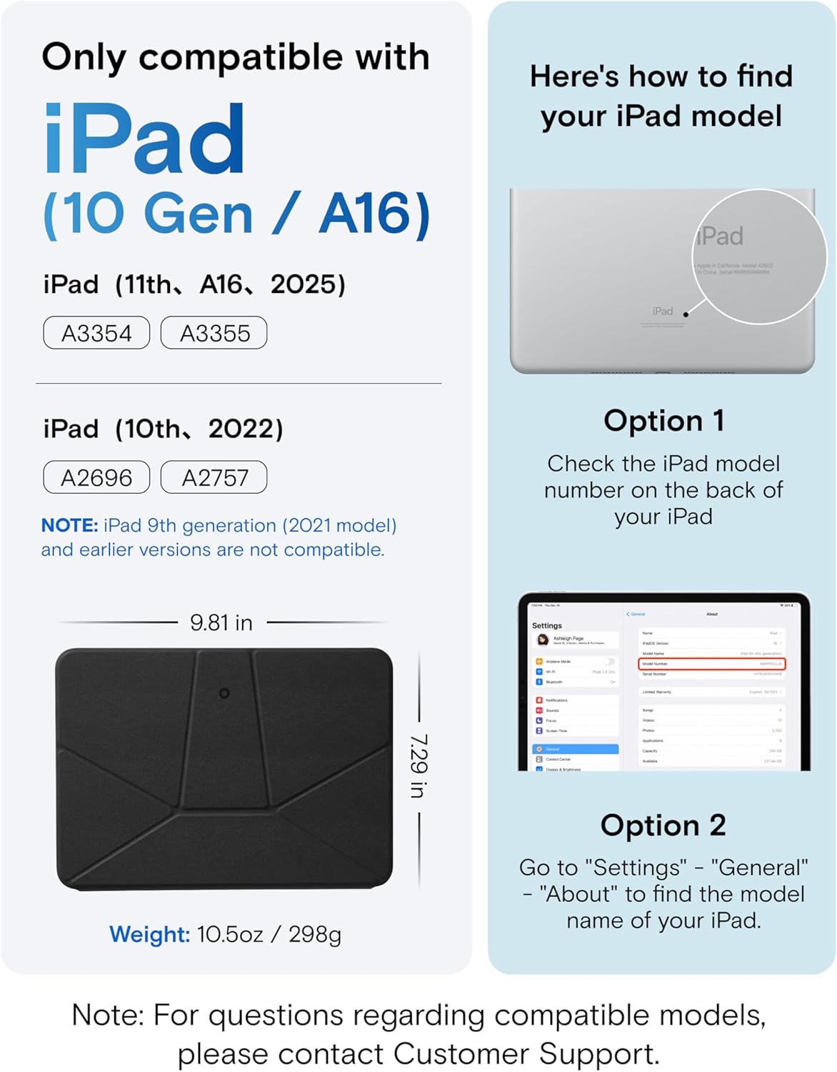MOFT Folio Cases Case for Latest iPad 10th & 11th Gen, Jet Black - Slim, DEMO