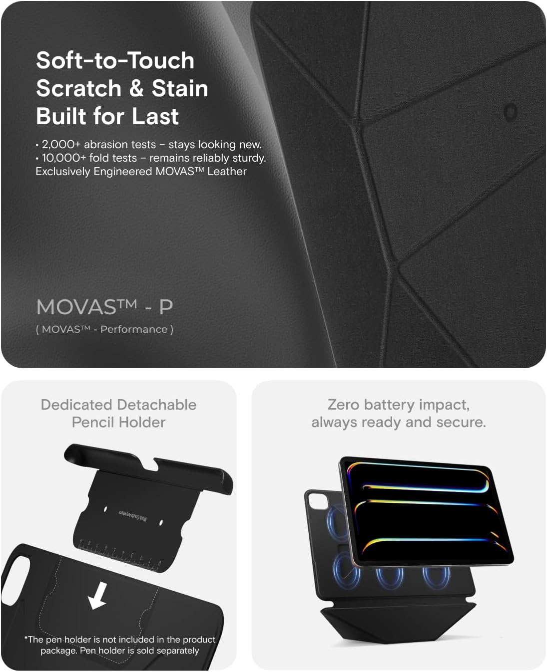 MOFT Folio Cases Case for Latest iPad 10th & 11th Gen, Jet Black - Slim, DEMO