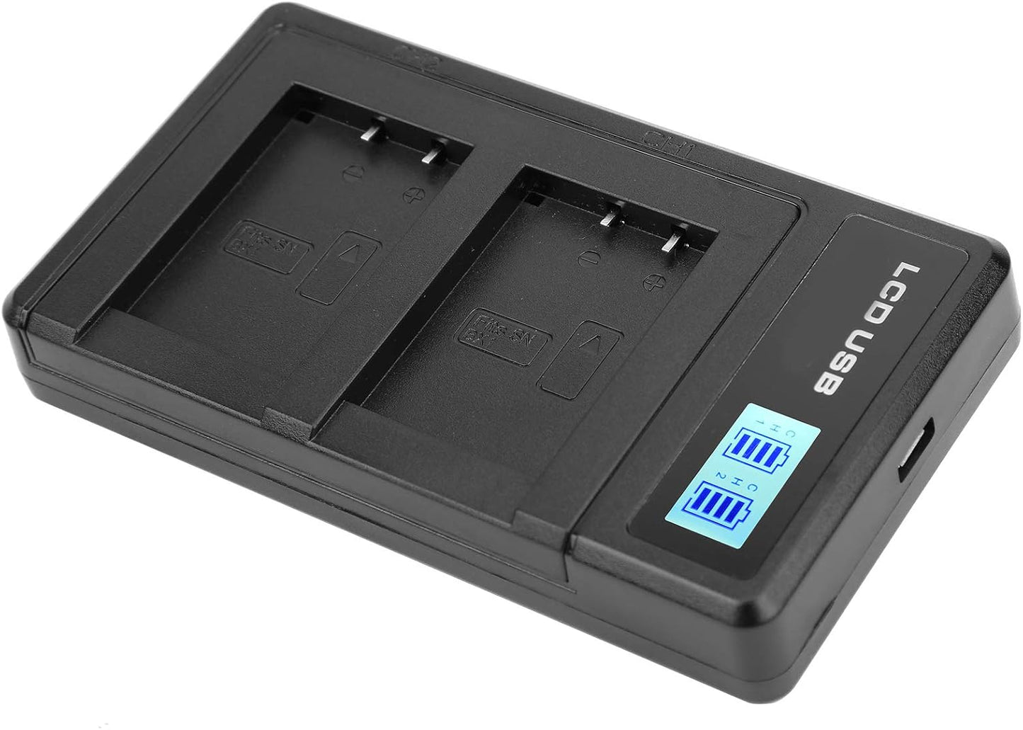 Dual LCD Digital Camera Battery Charger Portable Black for DSLR Cameras DEMO