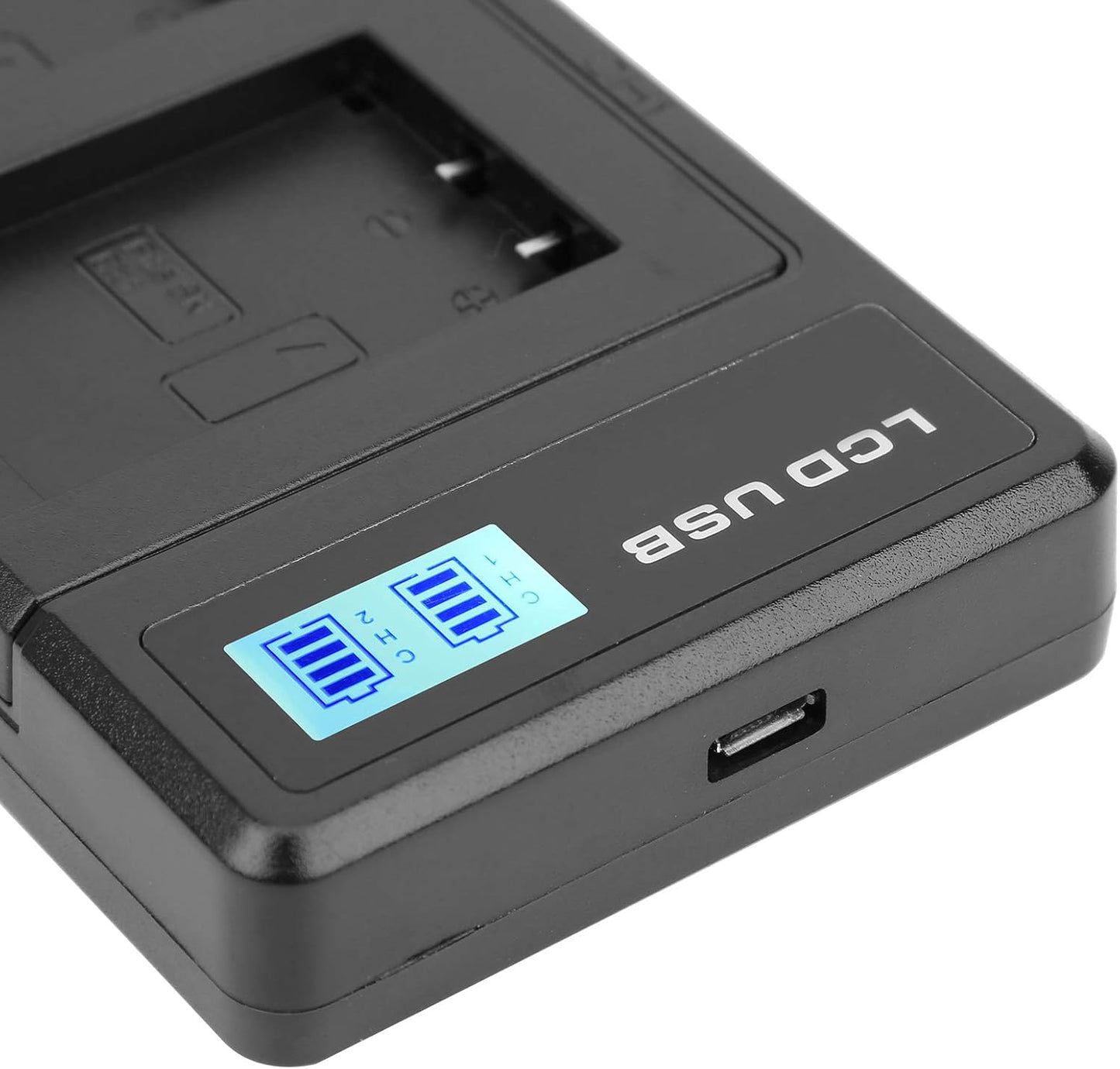 Dual LCD Digital Camera Battery Charger Portable Black for DSLR Cameras DEMO